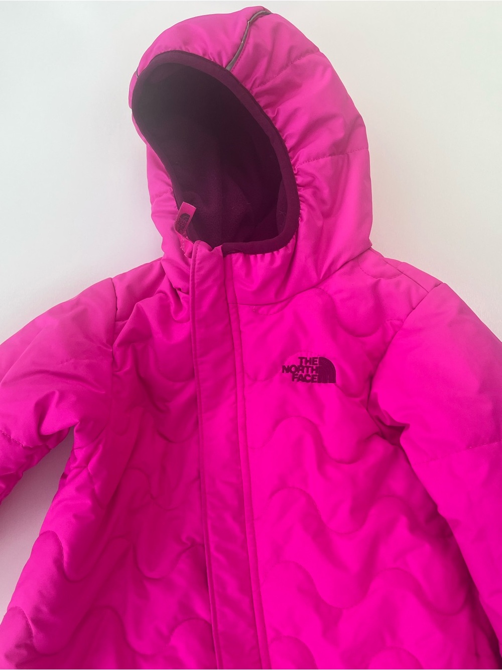 The North Face Bright Pink Girls' Hooded Puffer Jacket